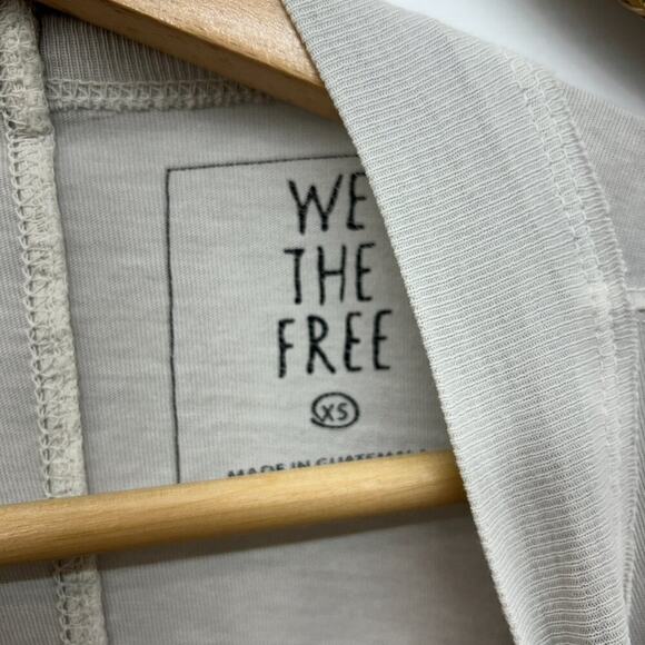 Free People Light Gray Mock Neck Lightweight Oversized Long Sleeve Tunic Top XS - Picture 4 of 5